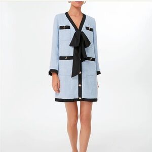 Tuckernuck Pomander Place Light Blue Tweed Dress